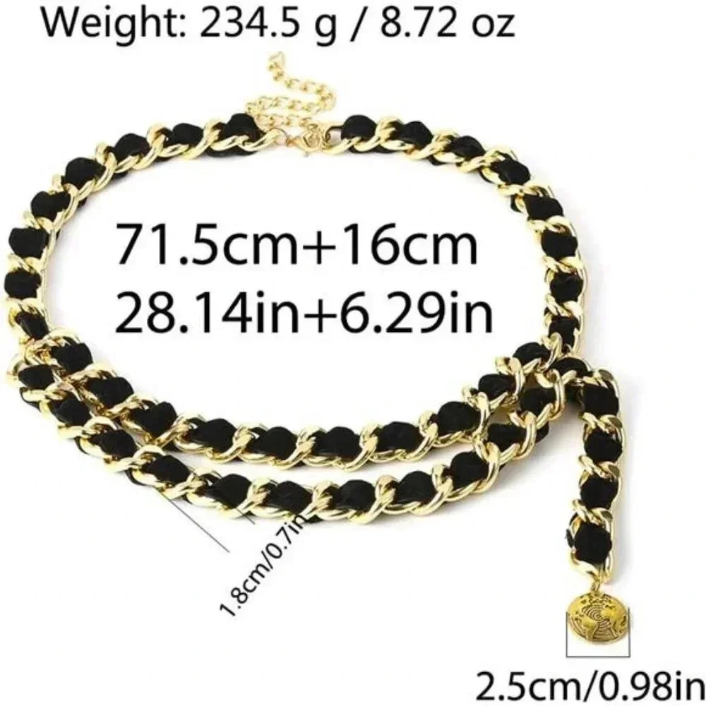 Alloy Waist Chain Body Chain Weave Rope Winding Twist Chain for Women Waist - Picture 2 of 8